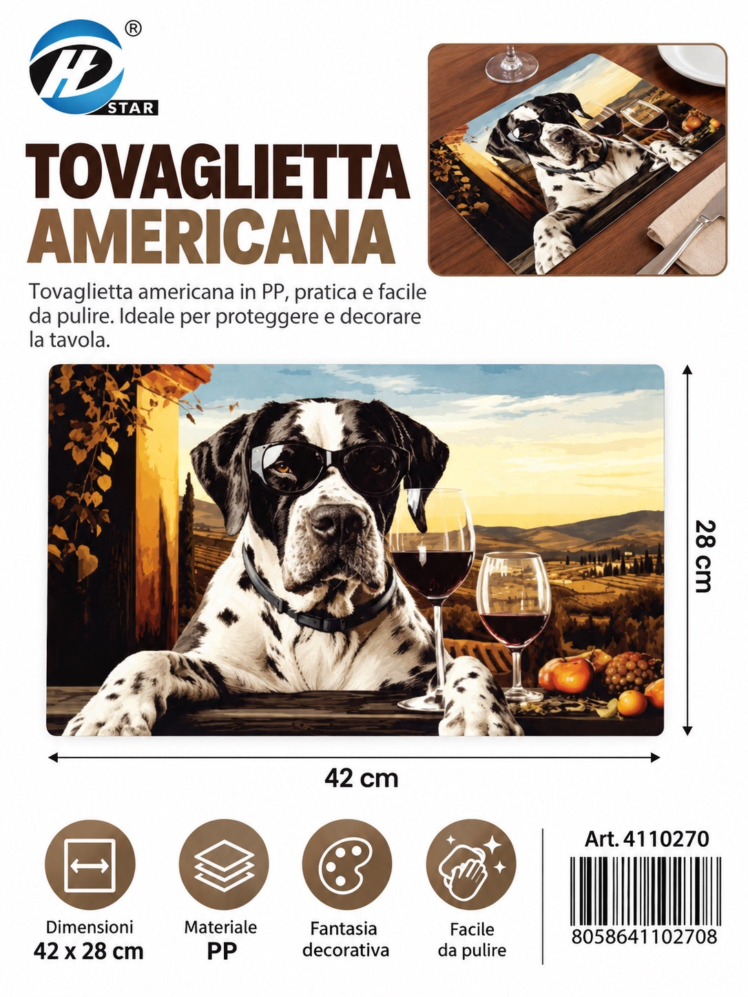 4110270 Tovaglietta Americana 28*42Cm 1/12 Ct240