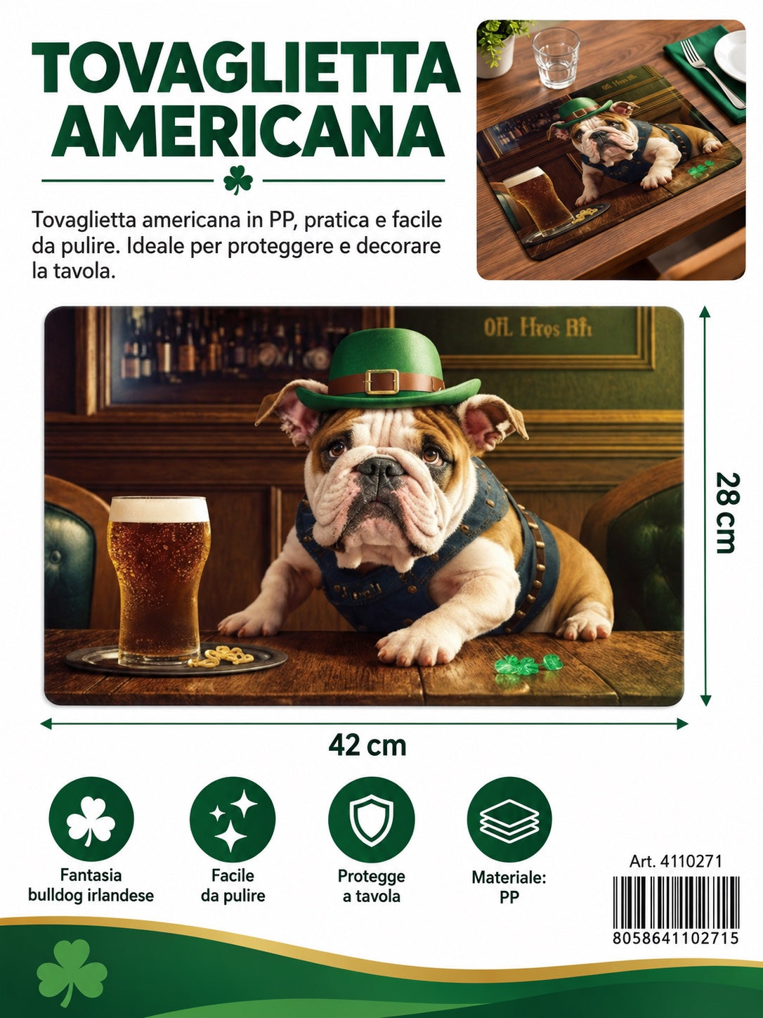 4110271 Tovaglietta Americana 28*42Cm 1/12 Ct240
