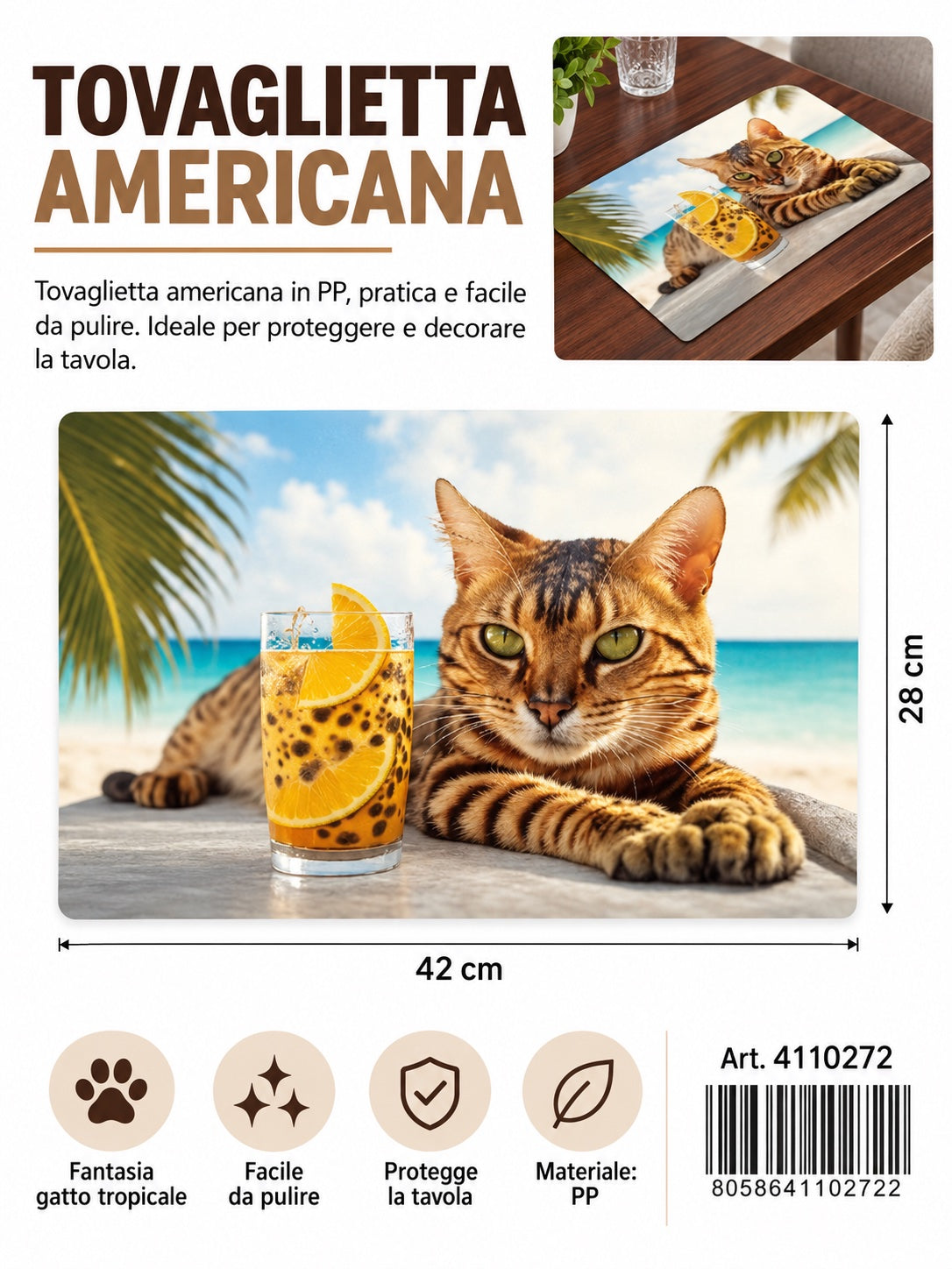4110272 Tovaglietta Americana 28*42Cm 1/12 Ct240