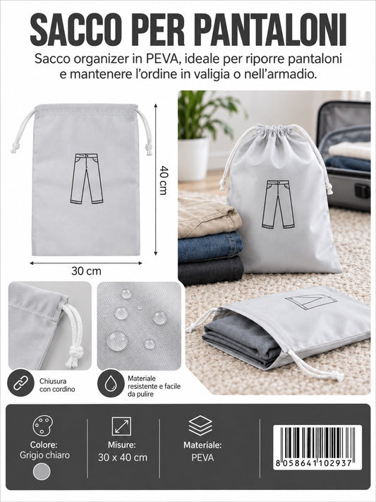 4110293 Sacco Per Pantaline In Peva Impermeabile 30*40Cm 1/12 Ct288