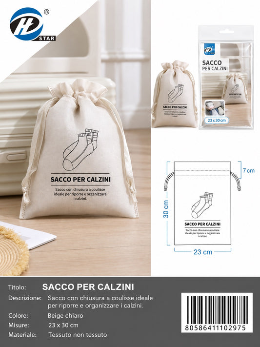 4110297 Sacco Per Calzini In Tnt 23*30Cm 1/12 Ct288