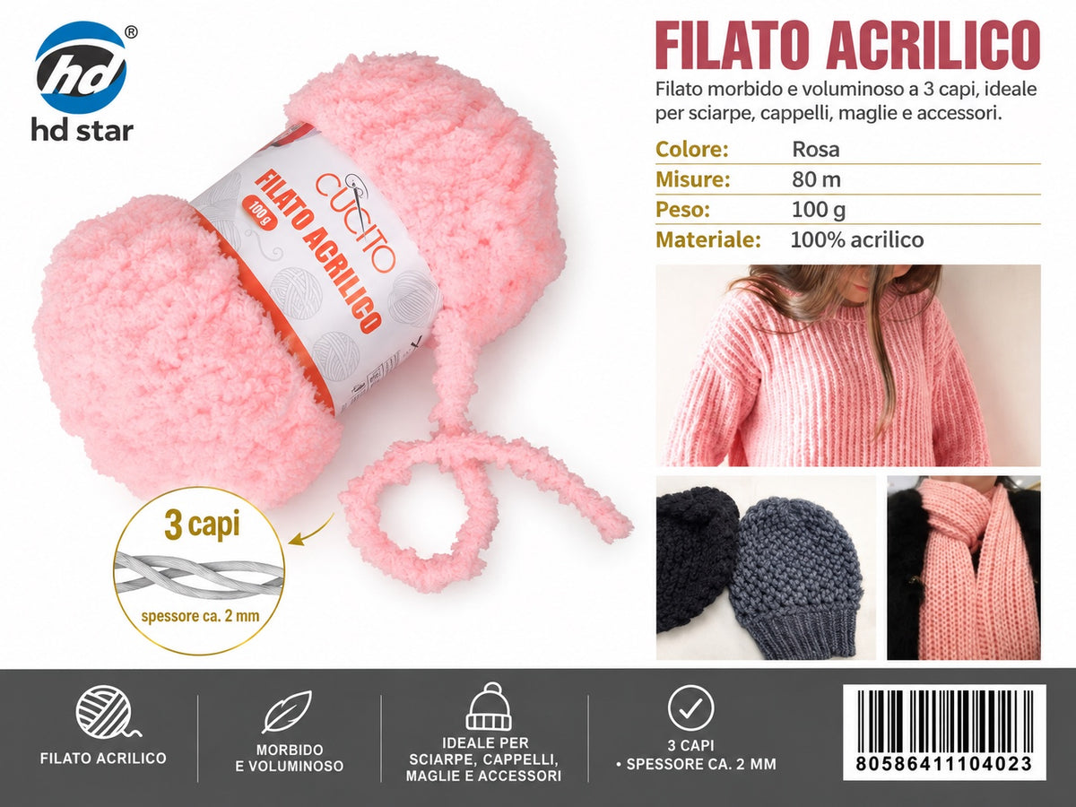 4110402 Filato Acrilico 100G Col.#004 1/6 Ct120