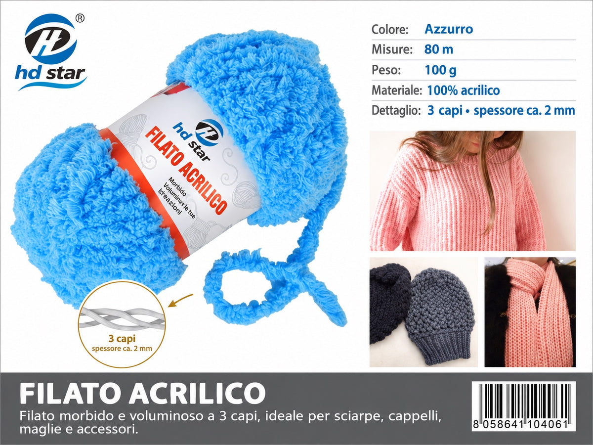 4110406 Filato Acrilico 100G Col.#015 1/6 Ct120