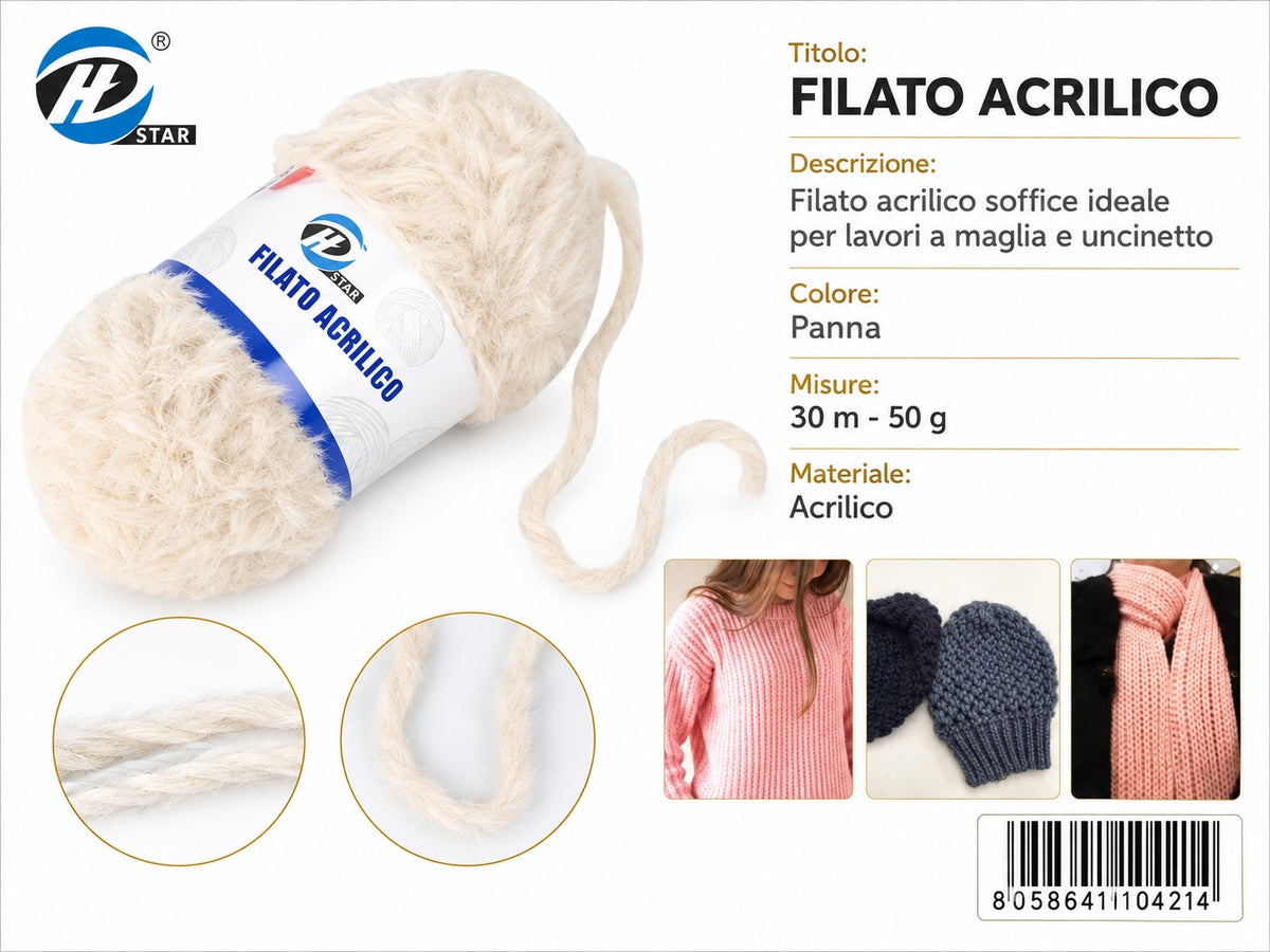 4110421 Filato Acrilico 50G Col.#02 1/10 Ct240