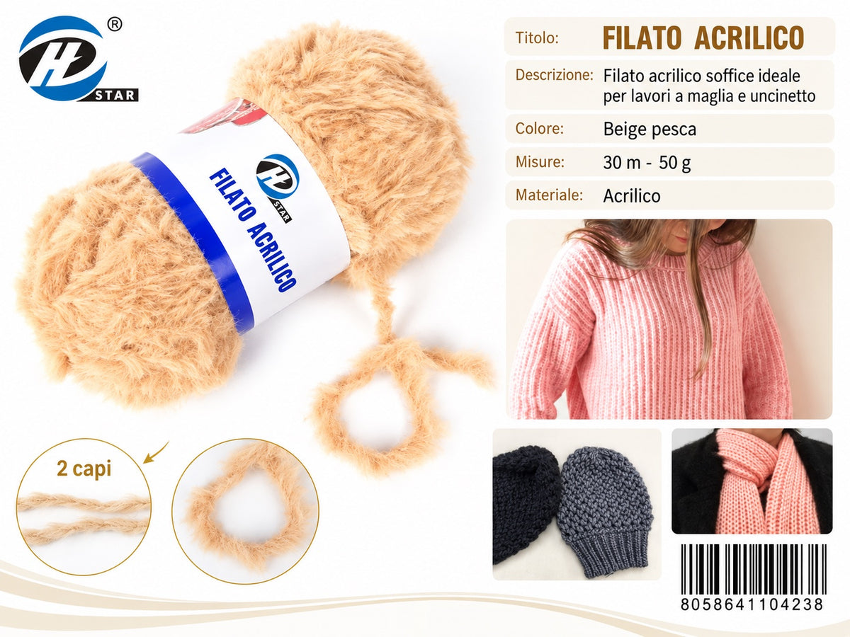 4110423 Filato Acrilico 50G Col.#04 1/10 Ct240