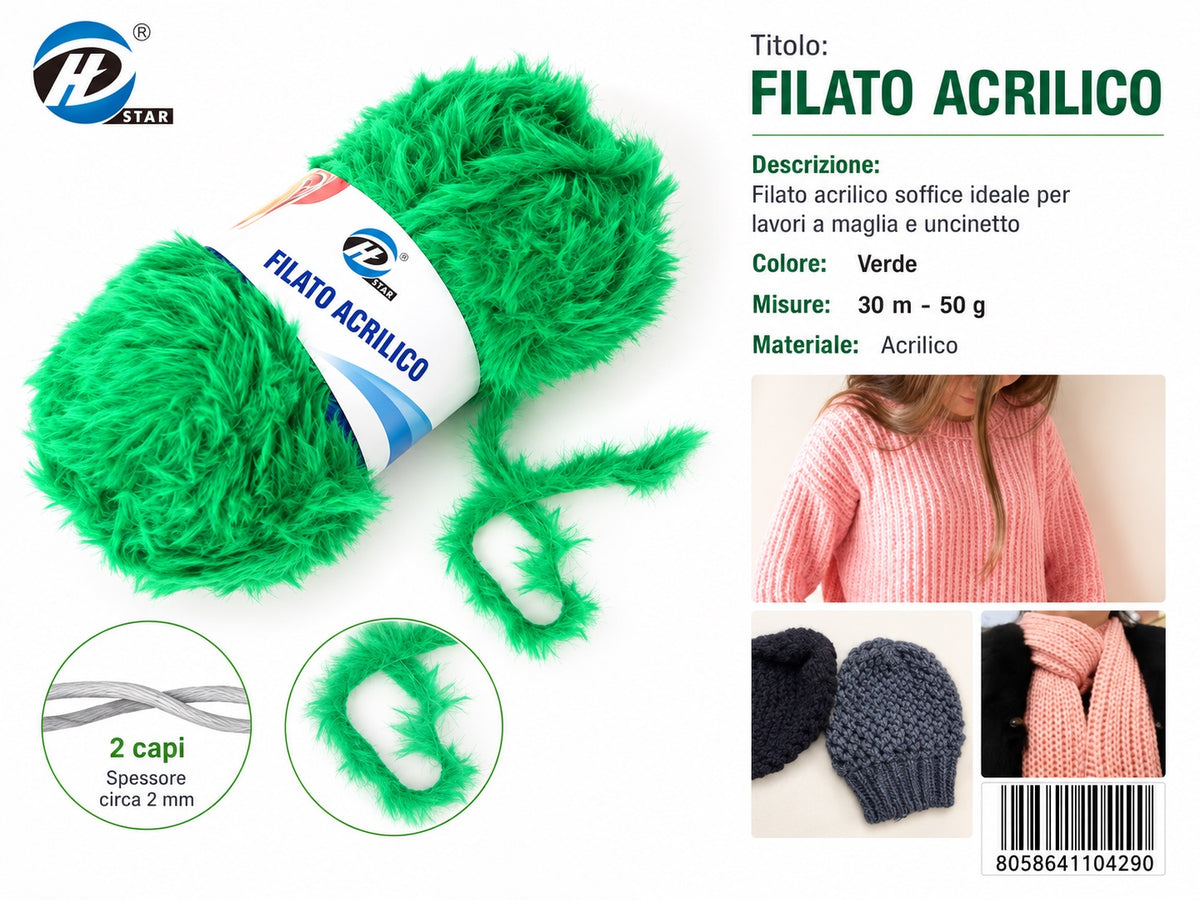 4110429 Filato Acrilico 50G Col.#10 1/10 Ct240