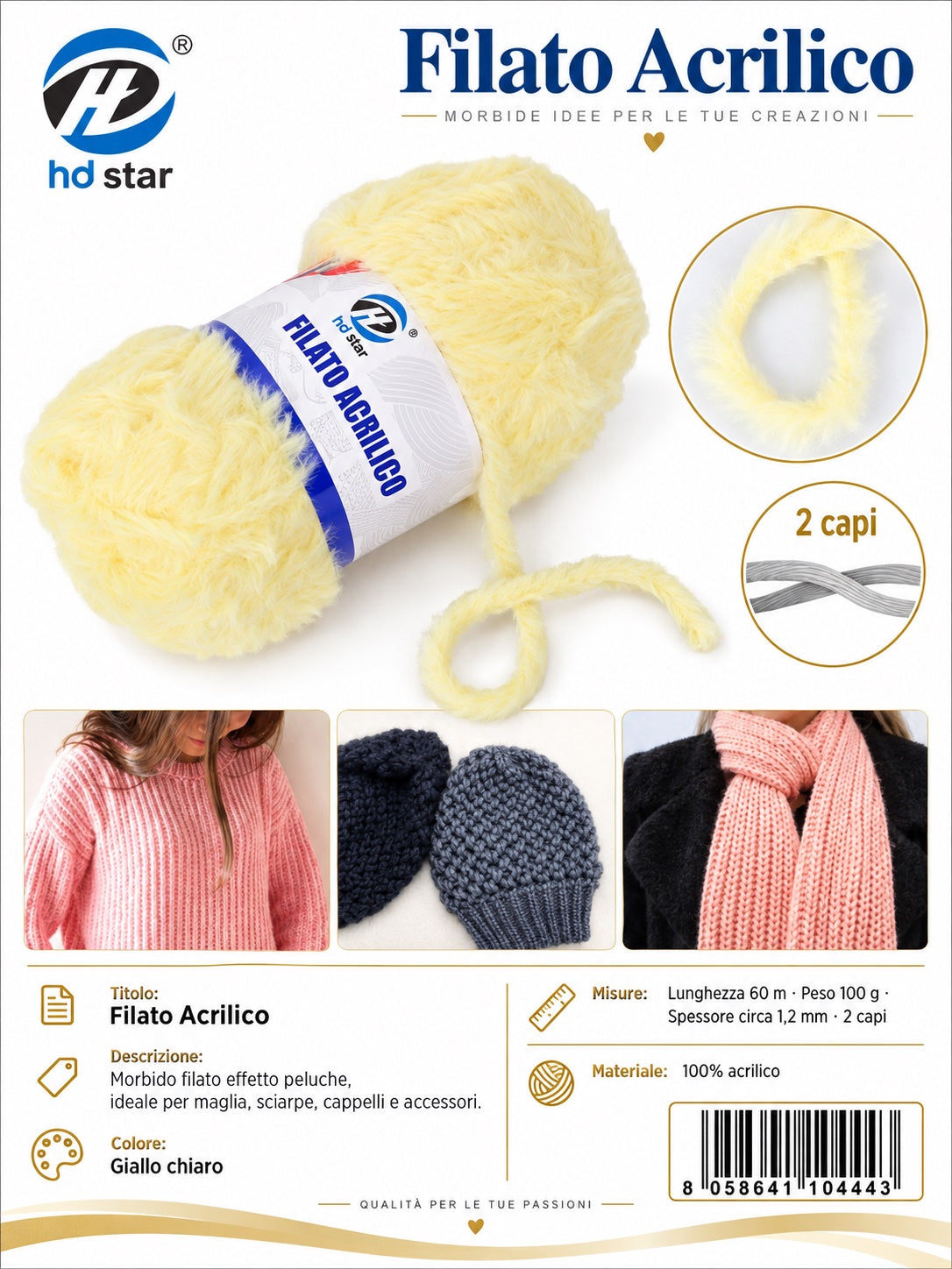 4110444 Filato Acrilico 100G Col.#03 1/6 Ct120