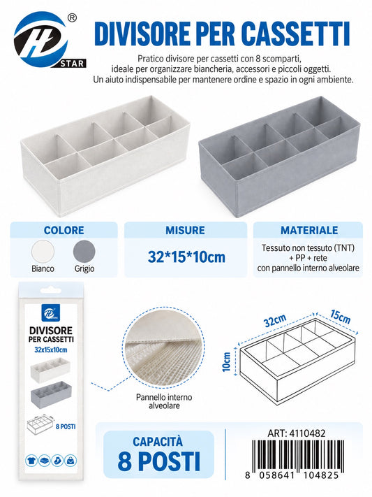 4110482 Divisore Per Cassetti Senza Coperchio 8 Scomparti 32*15*10Cmct48 8 32*15*10Cm 600