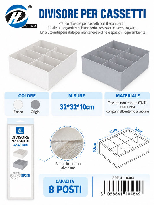 4110484 Divisore Per Cassetti Senza Coperchio 8 Scomparti 32*32*10Cmct48 8 32*32*10Cm 600