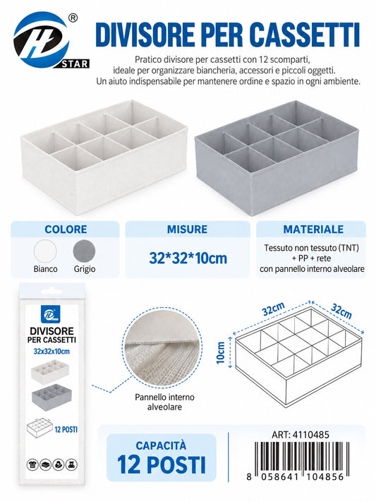 4110485 Divisore Per Cassetti Senza Coperchio 12 Scomparti 32*32*10Cmct48 12 32*32*10Cm 600