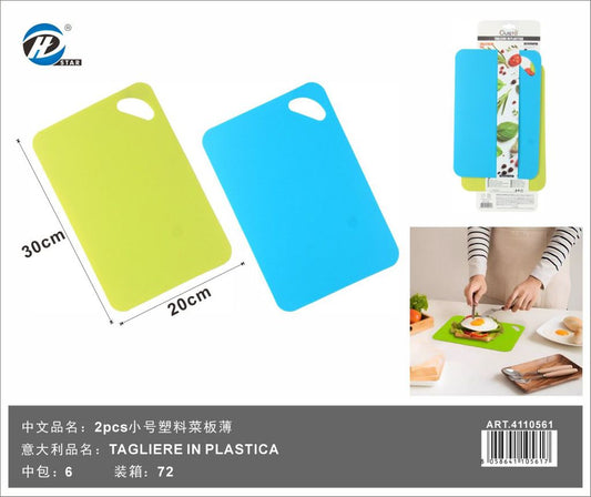 Set 2 Taglieri In Plastica 30X20Cm
