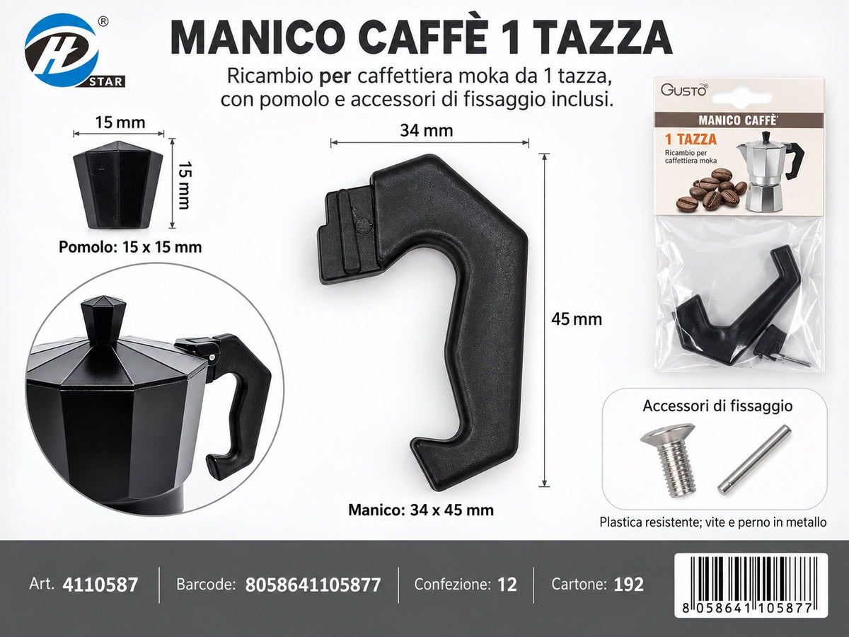 4110587 Manico Caffe 1 Tazza 1/12 Ct192
