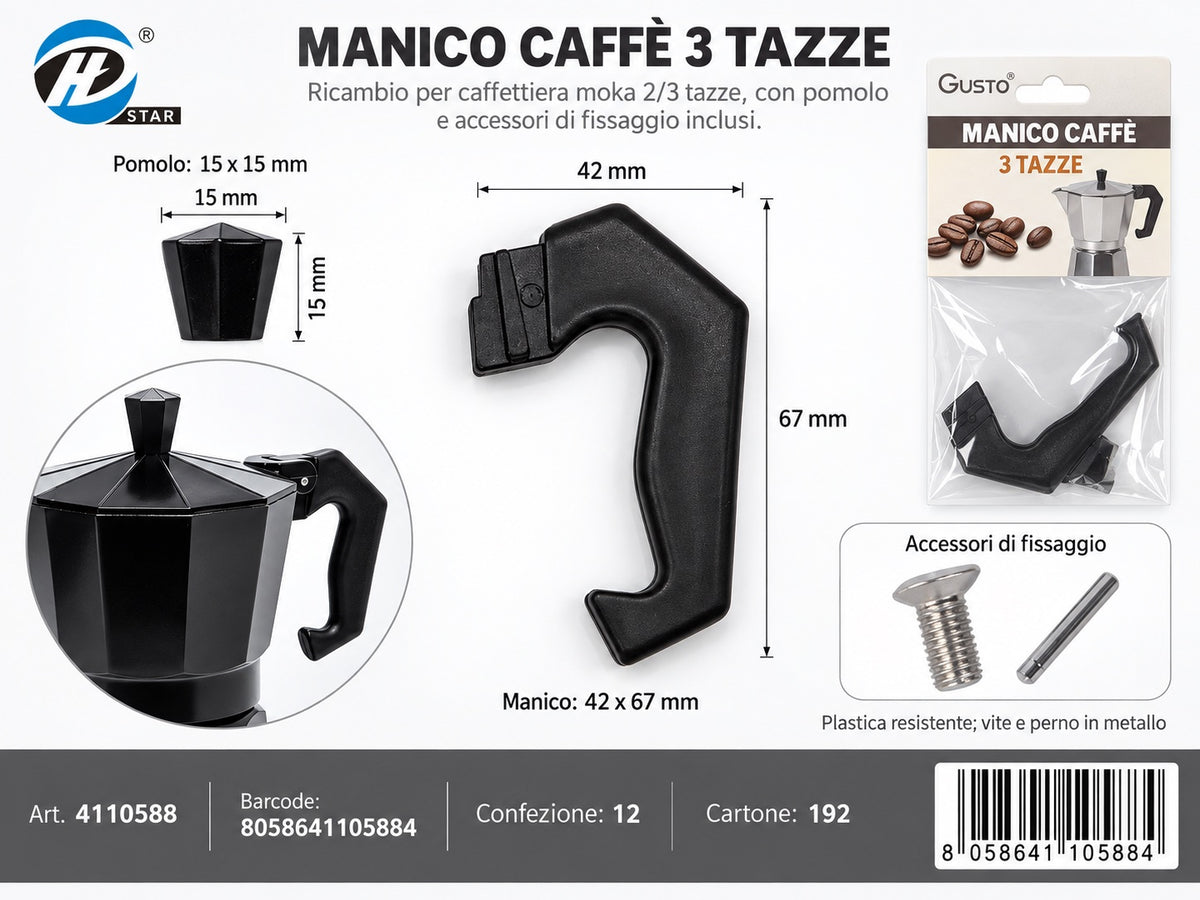 4110588 Manico Caffe 2-3 Tazze 1/12 Ct192