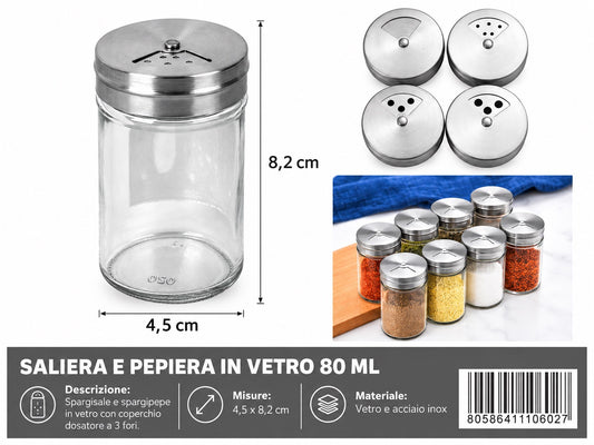 4110602 Saliera E Pepiera In Vetro 80Ml 1/12 Ct144