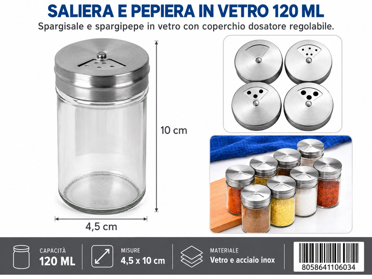 4110603 Saliera E Pepiera In Vetro 120Ml 1/12 Ct144