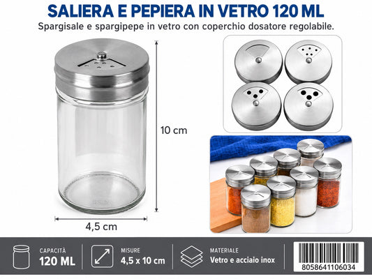 4110603 Saliera E Pepiera In Vetro 120Ml 1/12 Ct144