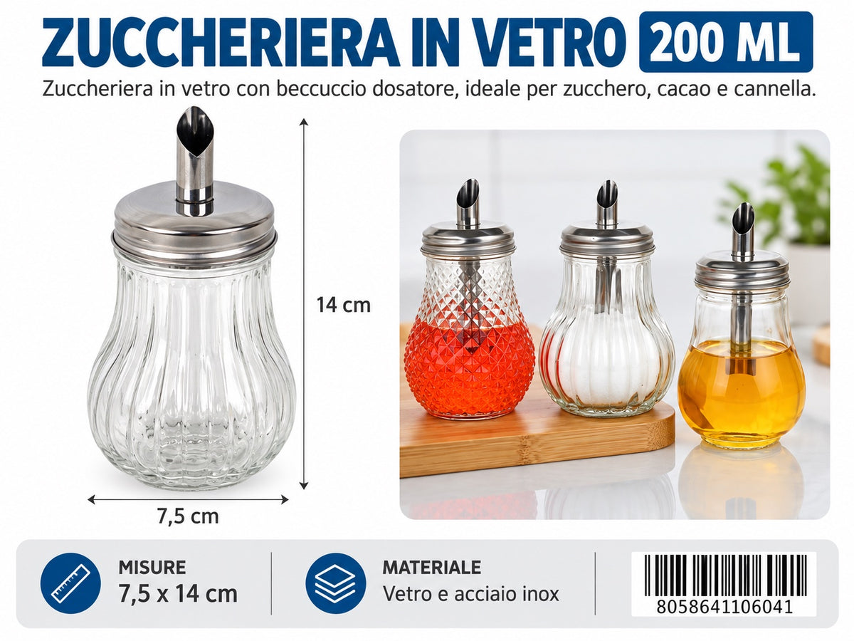 4110604 Zuccheriera In Vetro 200Ml 1/12 Ct72