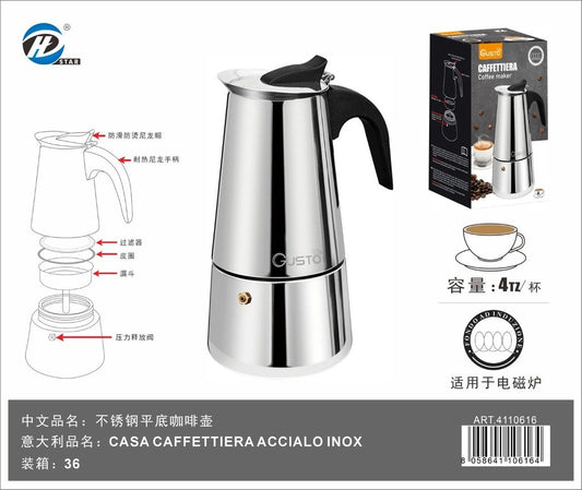 4110616 Casa Caffettiera Acciaio Inox 4tz