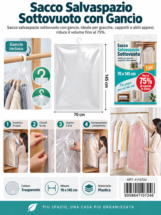 4110724 Sacco Sottovuoto Appendibile 70*145Cm 1/12 Ct144