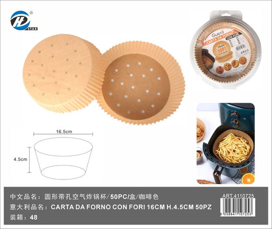 Carta Per Friggitrice Con Fori 16Cm H.4.5Cm 50Pz