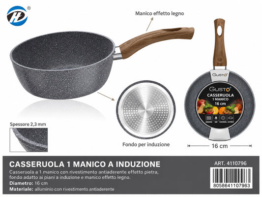 4110796 Linea Industone Casseruola 1 Manico A Induzione 16Cm Ct6
