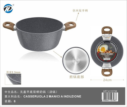 4110798 Linea Industone Casseruola 2 Manici a Induzione 24cm