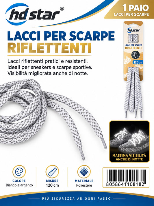 4110818 Lacci Per Scarpe 120Cm Col.Bianco 1/12 Ct480