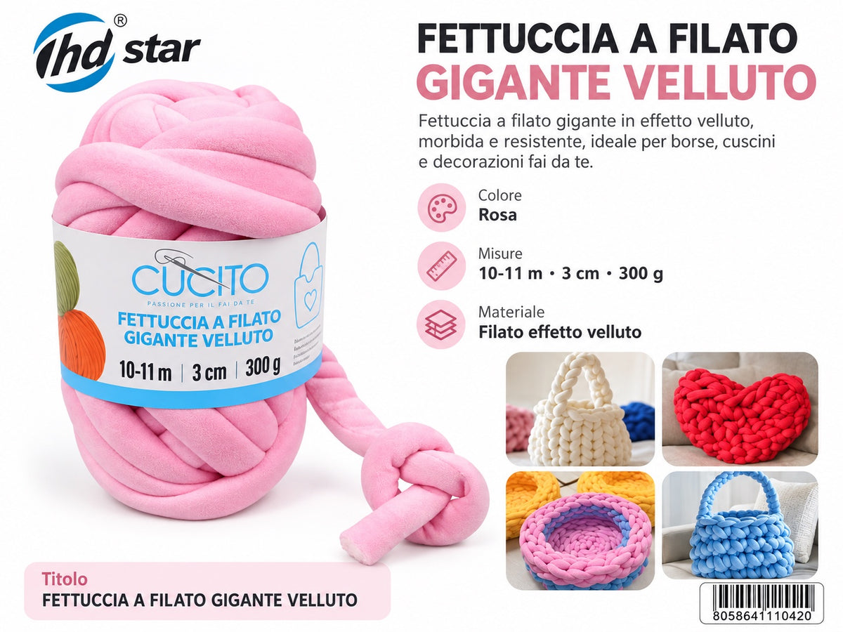4111042 Fettuccia A Filato Gigante Velluto 300G Col. Viola Chiaro 1/6 Ct48