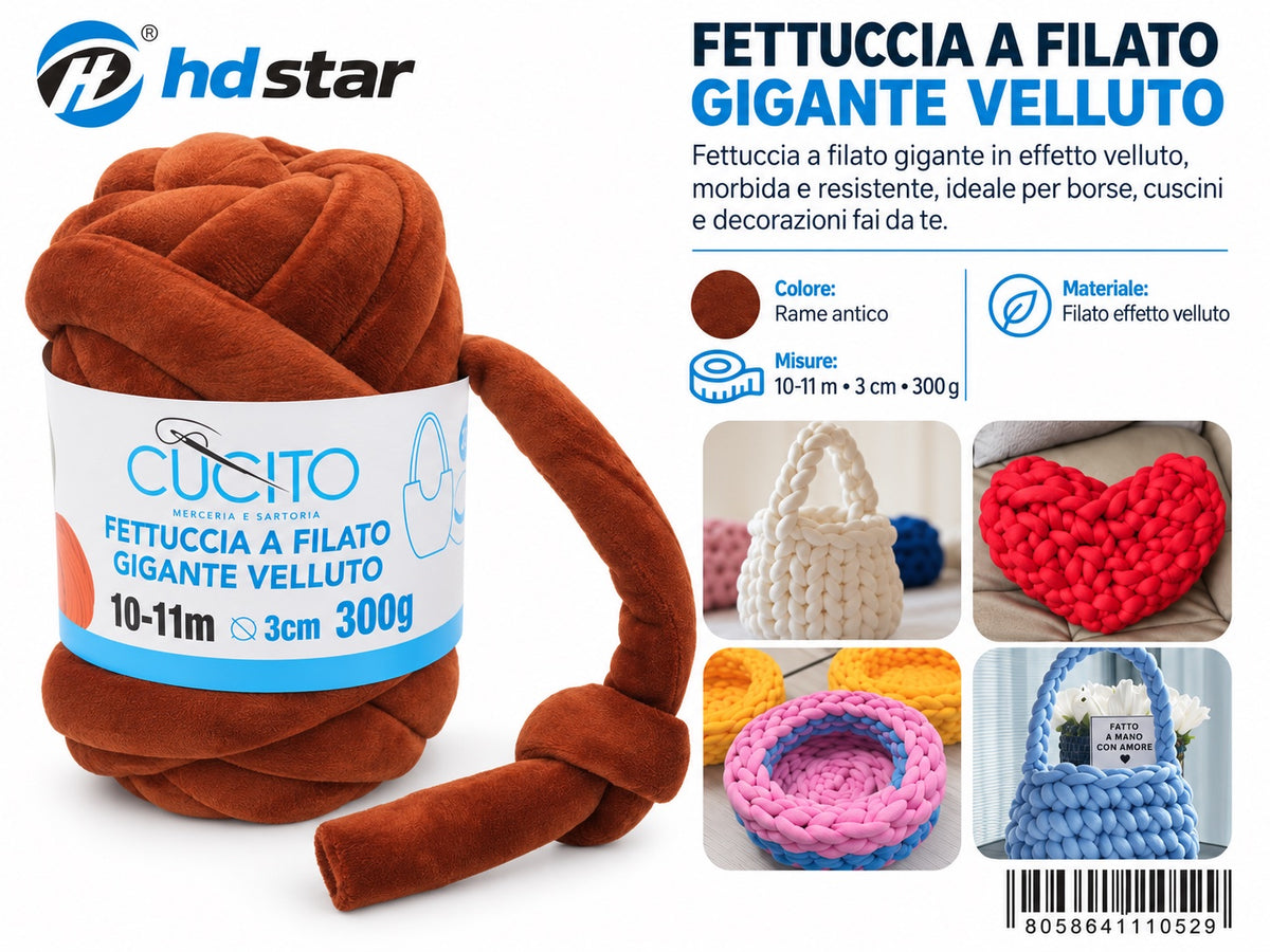 4111052 Fettuccia A Filato Gigante Velluto 300G Col. Bronzo 1/6 Ct48