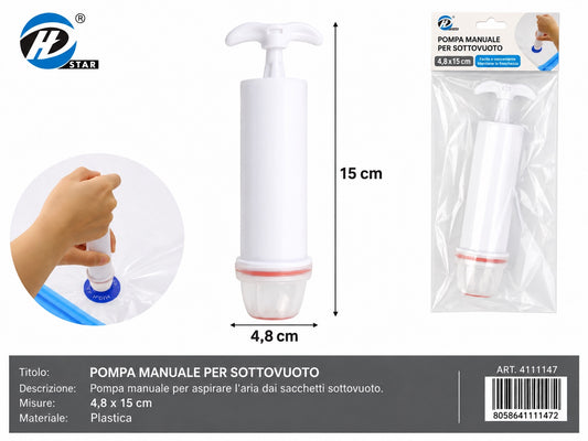 4111147 Pompa Manuale Per Sottovuoto 1/12 Ct120