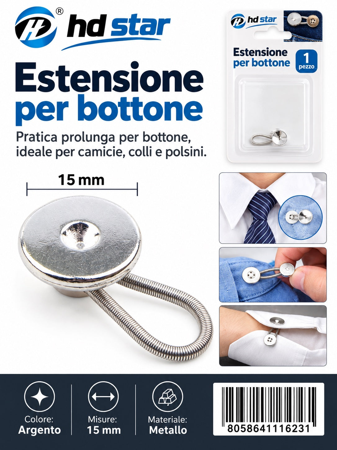 4111623 Estensione Per Bottone 15Mm 1Pz 1/12Ct480
