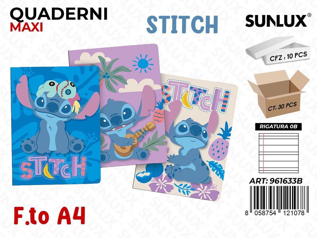 QUADERNI MAXI A4 STITCH ASS. RIG. 0B