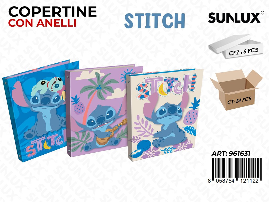 COPERTINE CON ANELLI STITCH ASS.