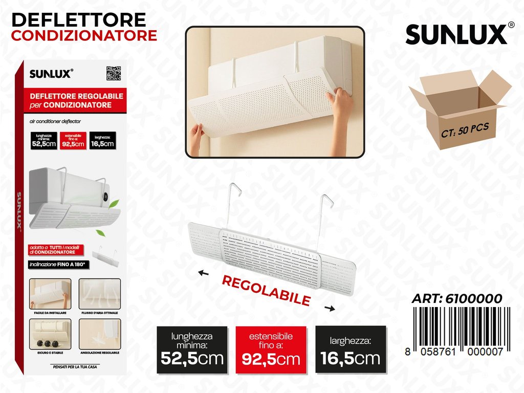 Sunlux Deflettore Condizionatore Reg. 52.5*16.5CM