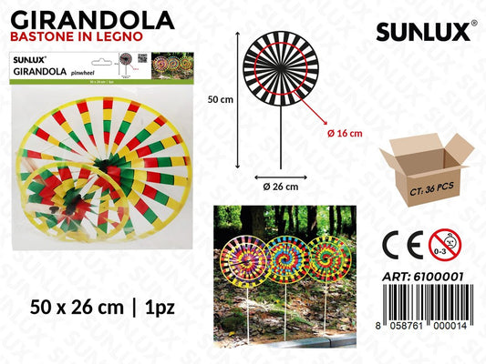 Sunlux Girandola c/Bastone Ass. 50*26CM D.16CM