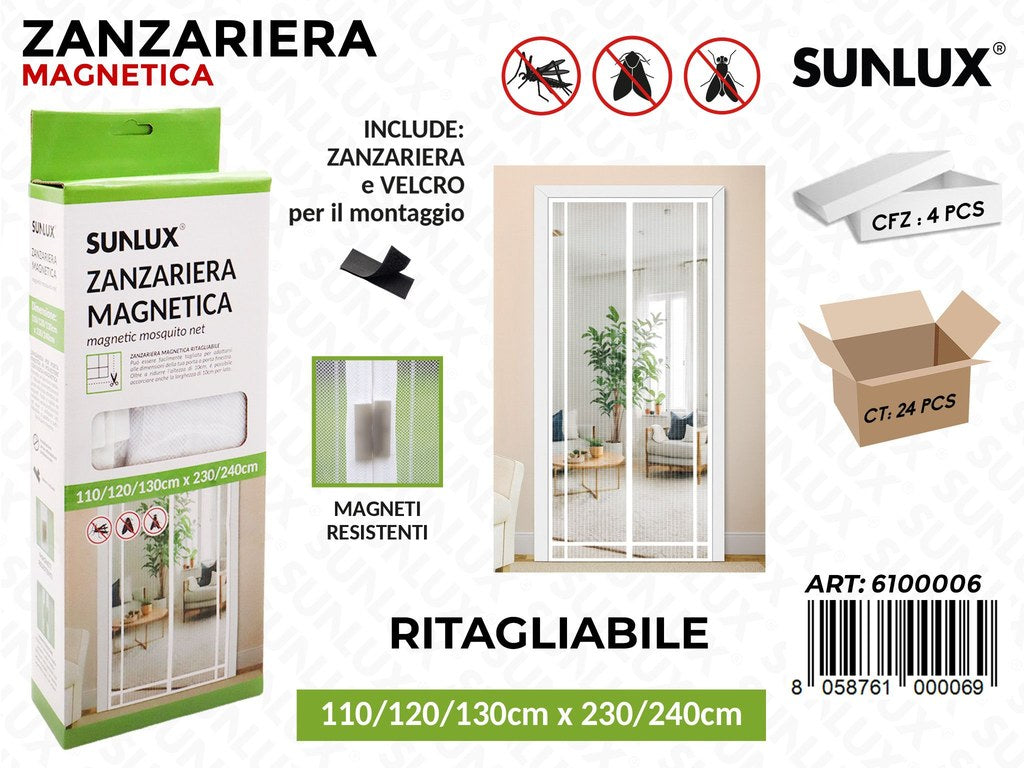 Sunlux Zanzariera Magn. Bia. Rit. 130*240CM