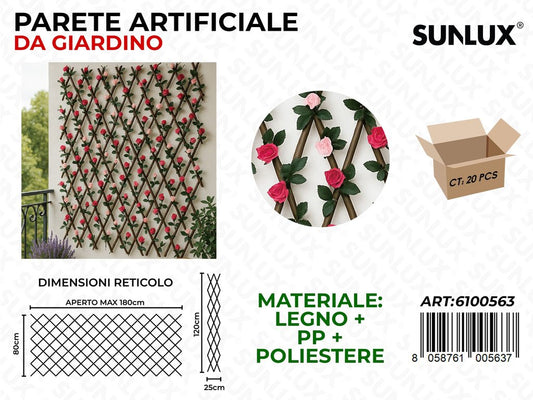 Sunlux Parete Art. Giardino in Legno 25*120CM-80*180CM