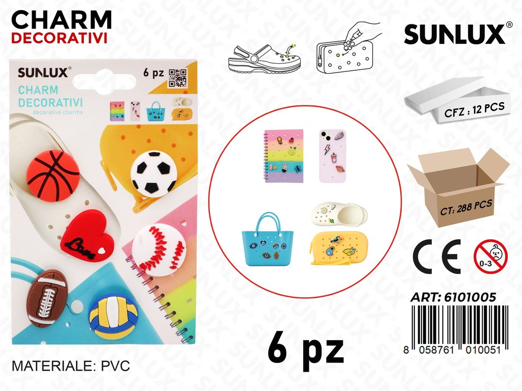 Sunlux Charm Dec. 6PCS Ass.