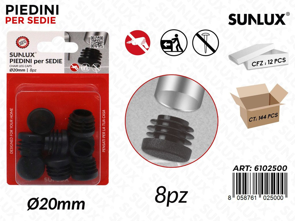 Sunlux Piedini Sedie 8PCS D.20MM