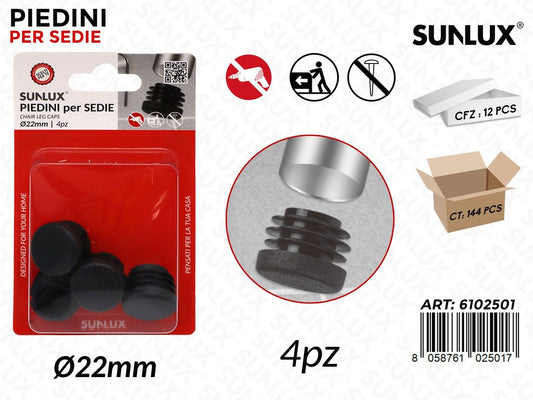 Sunlux Piedini Sedie 4PCS D.22MM