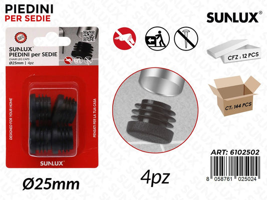 Sunlux Piedini Sedie 4PCS D.25MM
