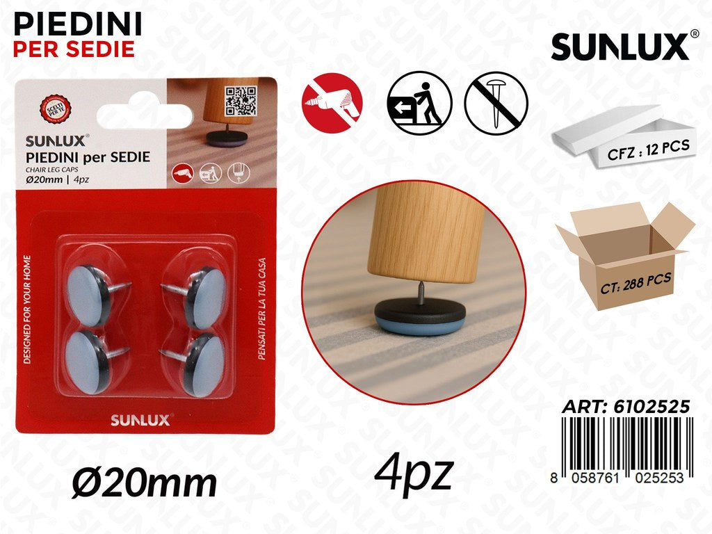 Sunlux Piedini Sedie 4PCS D.20MM