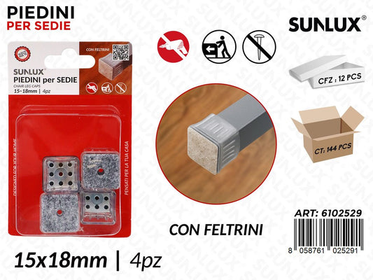 Sunlux Piedini Sedie 4PCS 15*18MM