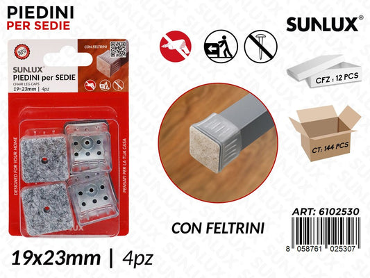 Sunlux Piedini Sedie 4PCS 19*23MM