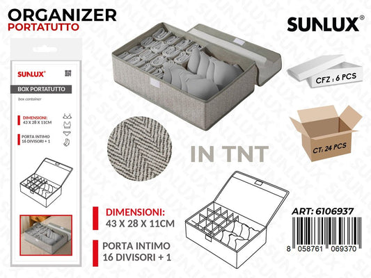 Sunlux Organizer Portatutto Tnt 17DIVIS. 43*28*11CM