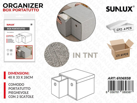 Sunlux Organizer Portatutto Tnt 2SCATOLE 40*33*26CM