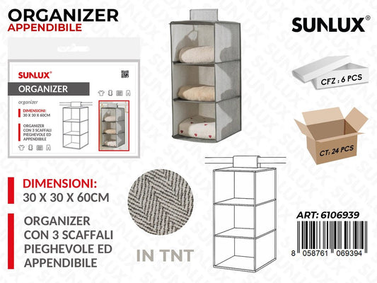 Sunlux Organizer Appendibile Tnt 3SCAFF. 30*30*60CM