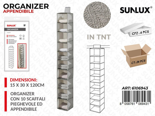 Sunlux Organizer Appendibile Tnt 10SCAFF. 15*30*120CM
