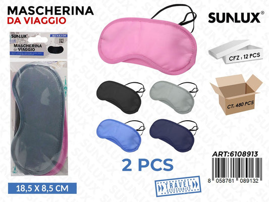 Sunlux Mascherina da Viaggio 2PCS 18.5*8.5CM Ass.