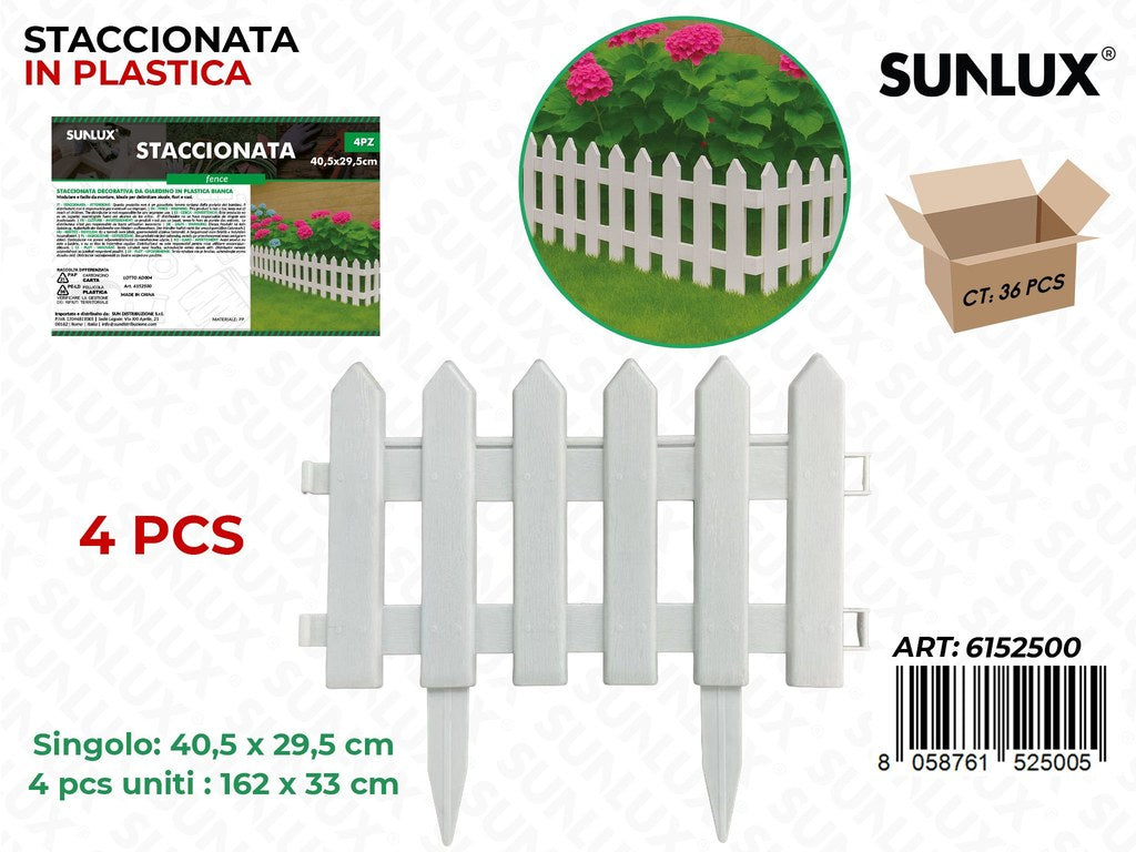 Sunlux Staccionata Plast. Bianco 4PCS 40.5*29.5CM